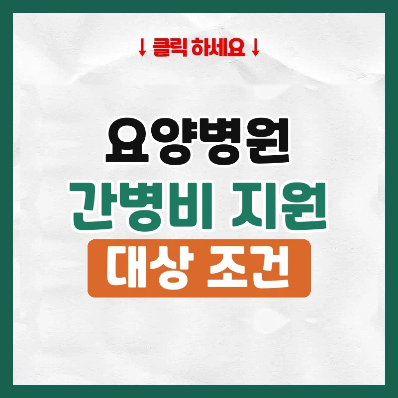 요양병원 간병비 지원